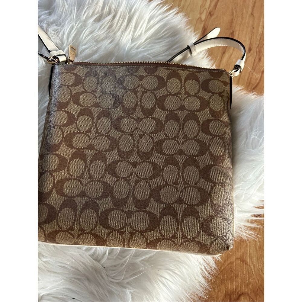 Coach C1554 Rowan File Bag Khaki Chalk Signature Canvas crossbody - Picture 5 of 9